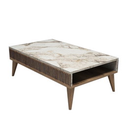 Hanah Home Mesa de centro Milan - Nogal y Blanco